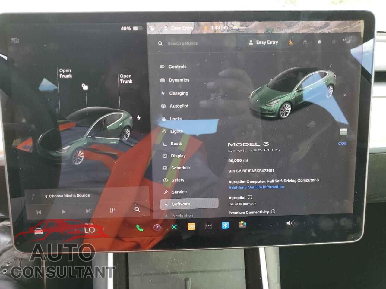 TESLA MODEL 3 2019 - 5YJ3E1EA5KF472611