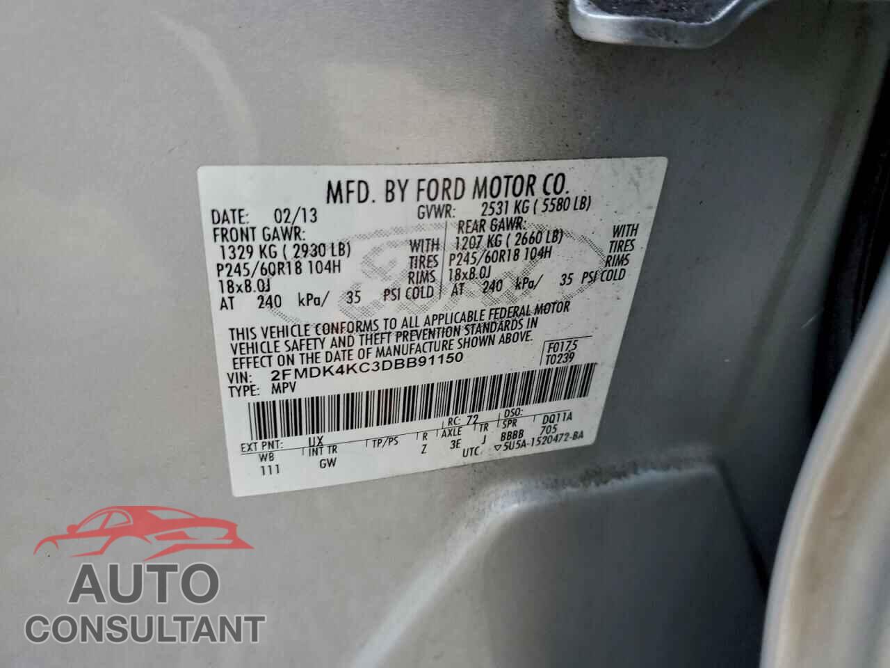 FORD EDGE 2013 - 2FMDK4KC3DBB91150