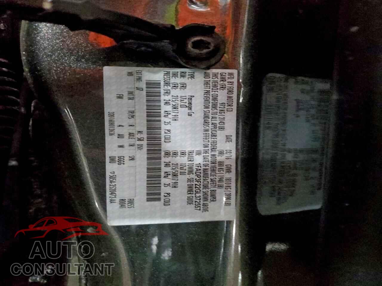 FORD FOCUS 2016 - 1FADP3F22GL372557