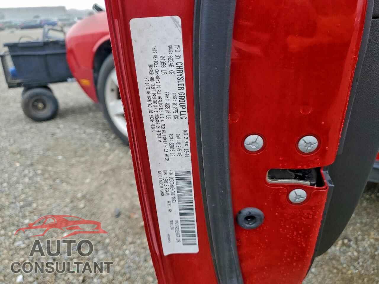 DODGE CHALLENGER 2012 - 2C3CDYAG4CH174833