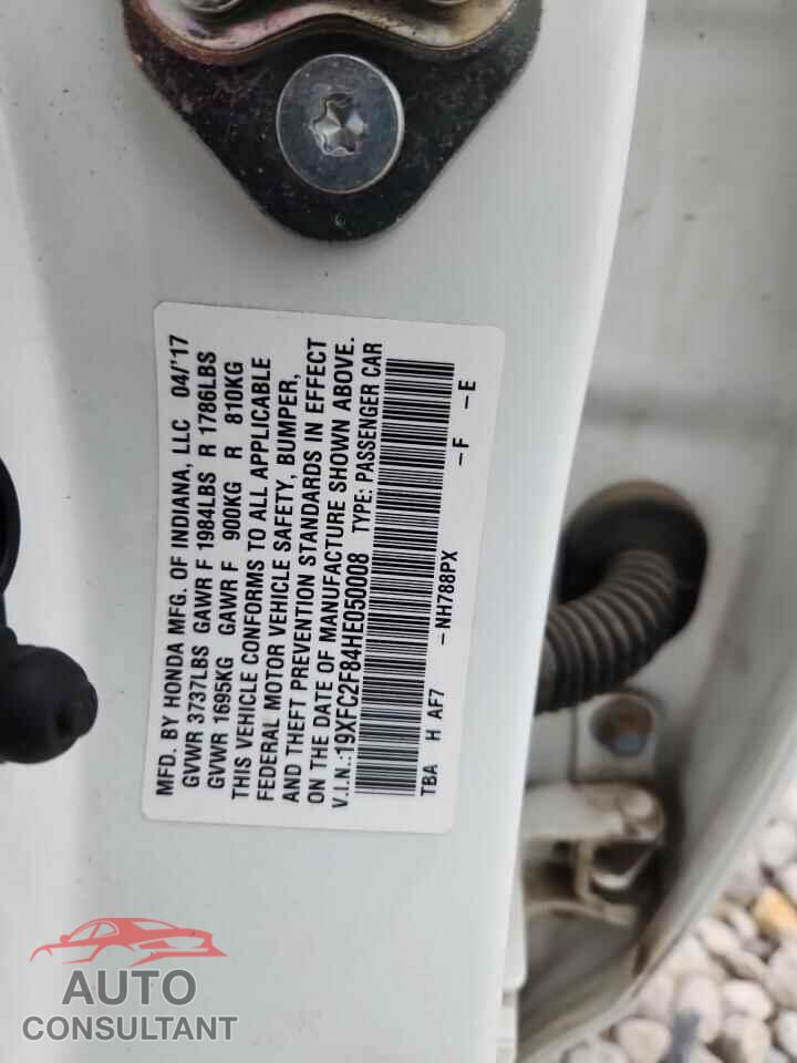 HONDA CIVIC 2017 - 19XFC2F84HE050008