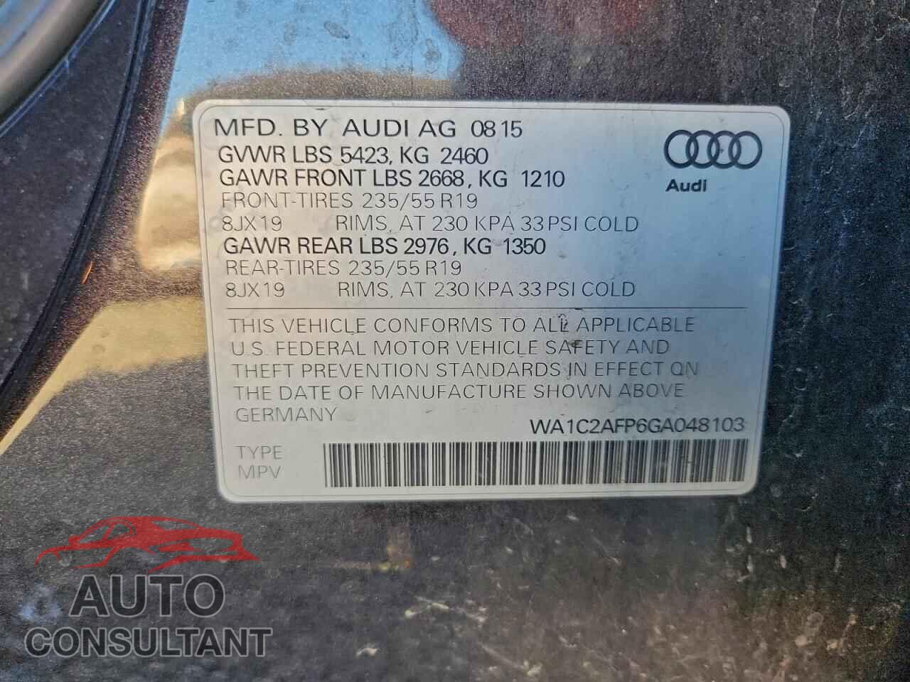 AUDI Q5 2016 - WA1C2AFP6GA048103
