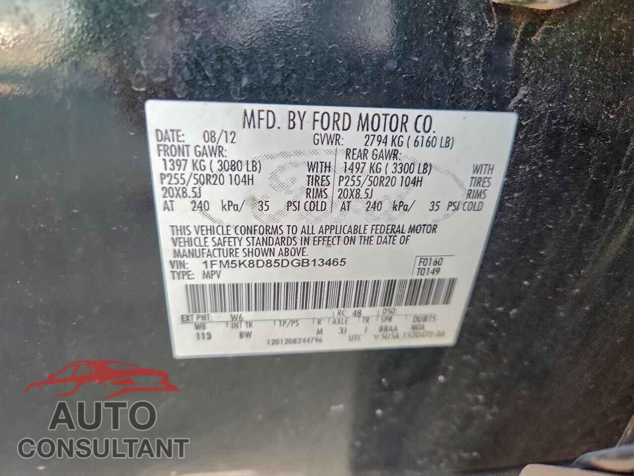 FORD EXPLORER 2013 - 1FM5K8D85DGB13465