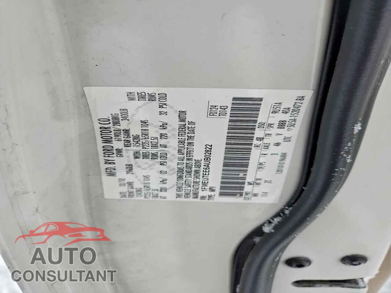 FORD EXPLORER 2010 - 1FMEU7EE6AUB02822