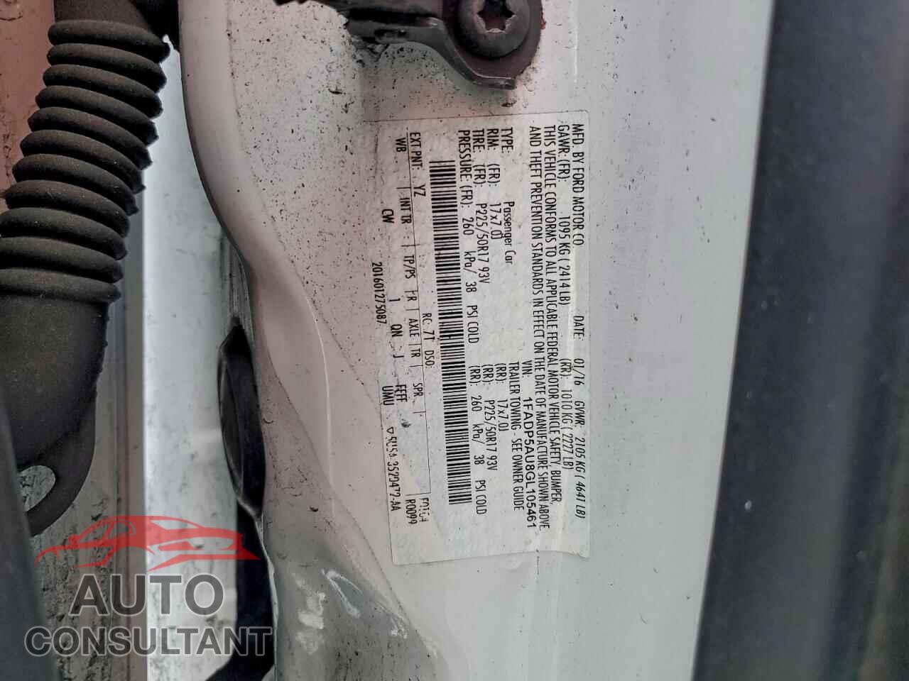 FORD CMAX 2016 - 1FADP5AU8GL105461