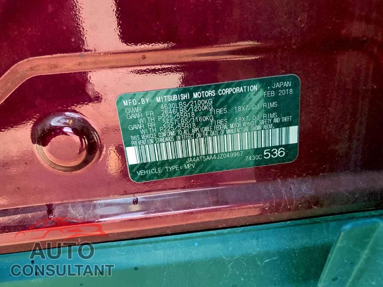 MITSUBISHI ECLIPSE 2018 - JA4AT5AA4JZ049967
