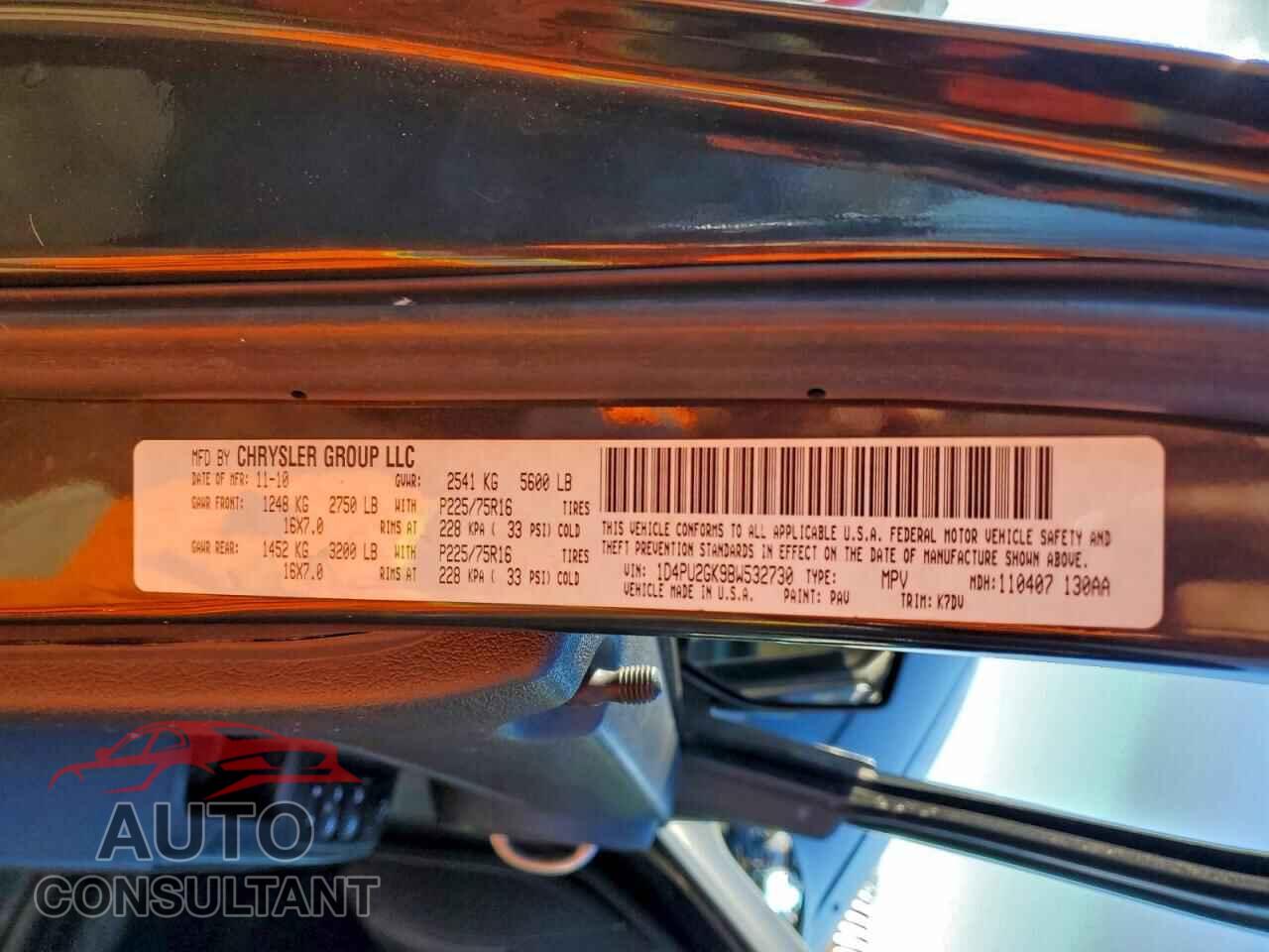 DODGE NITRO 2011 - 1D4PU2GK9BW532730