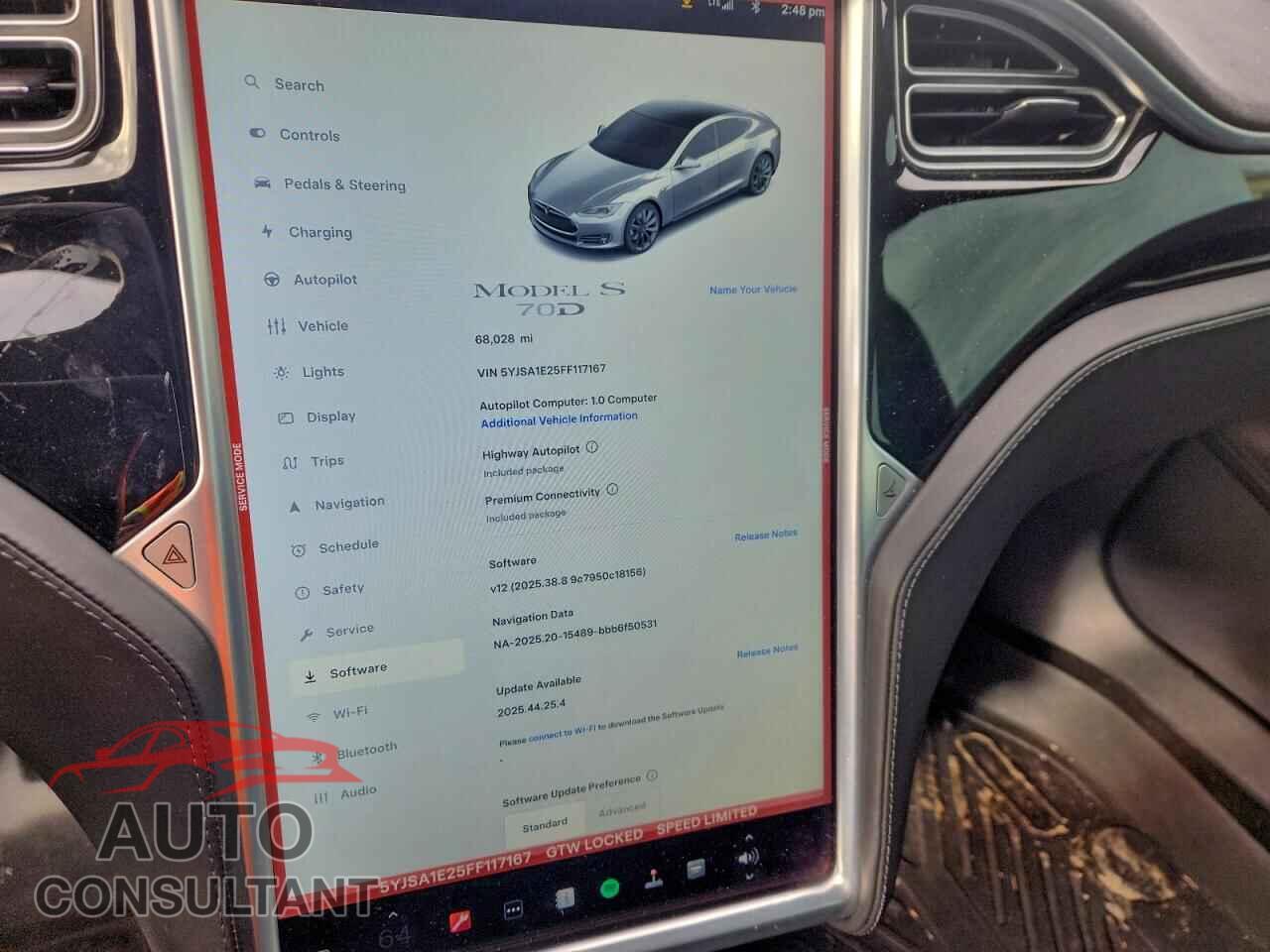 TESLA MODEL S 2015 - 5YJSA1E25FF117167
