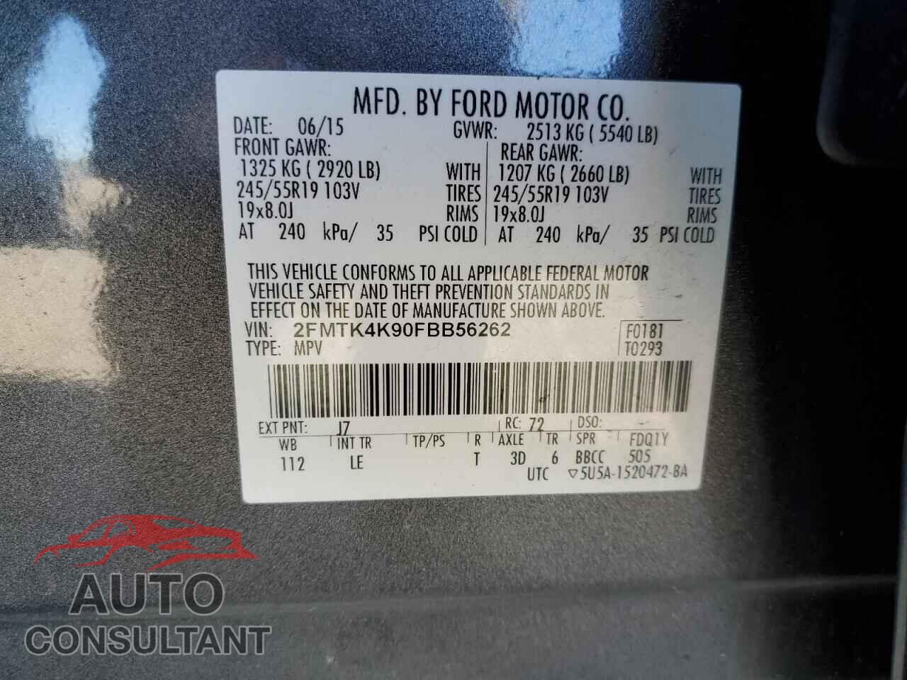 FORD EDGE 2015 - 2FMTK4K90FBB56262