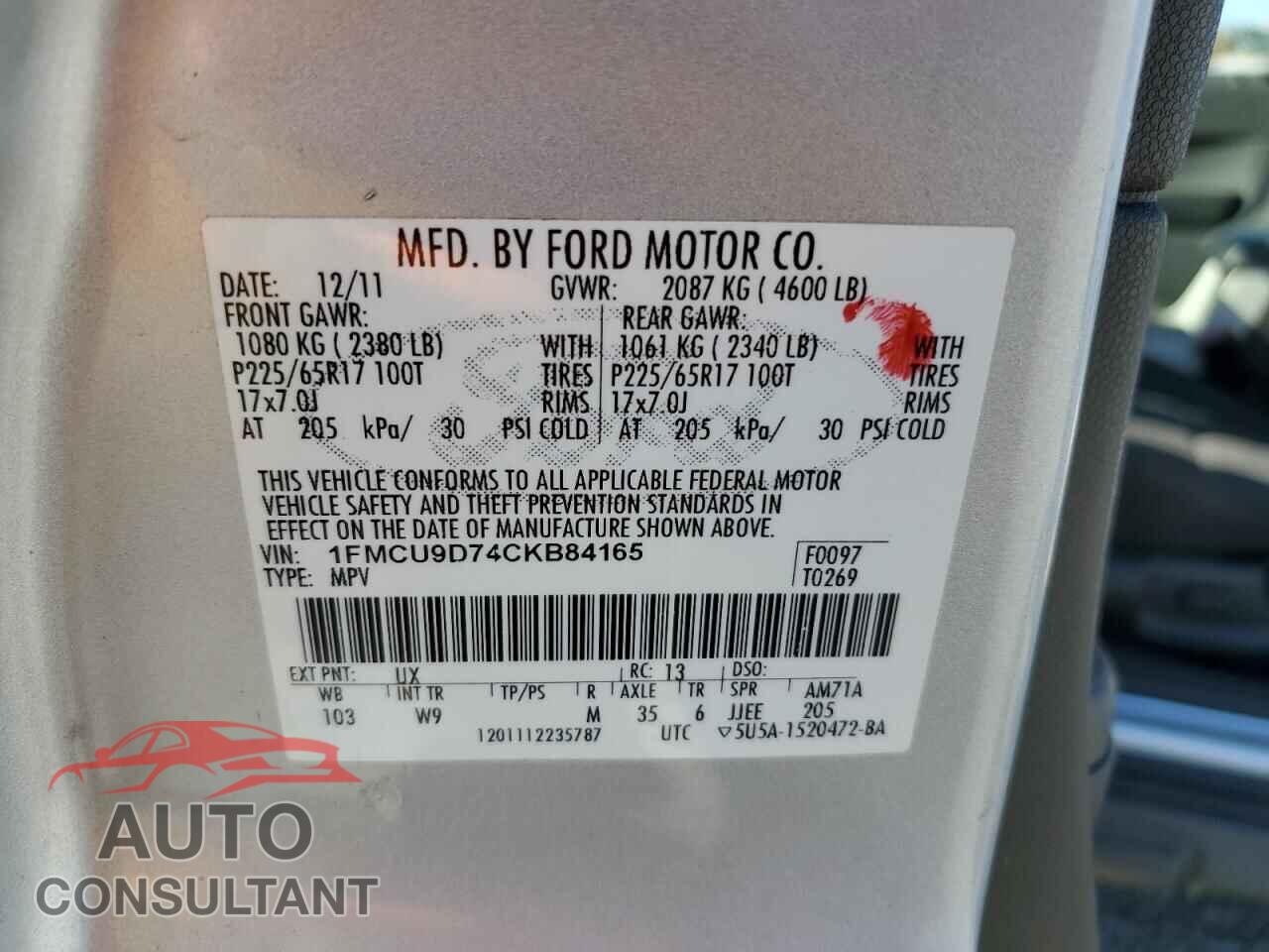 FORD ESCAPE 2012 - 1FMCU9D74CKB84165