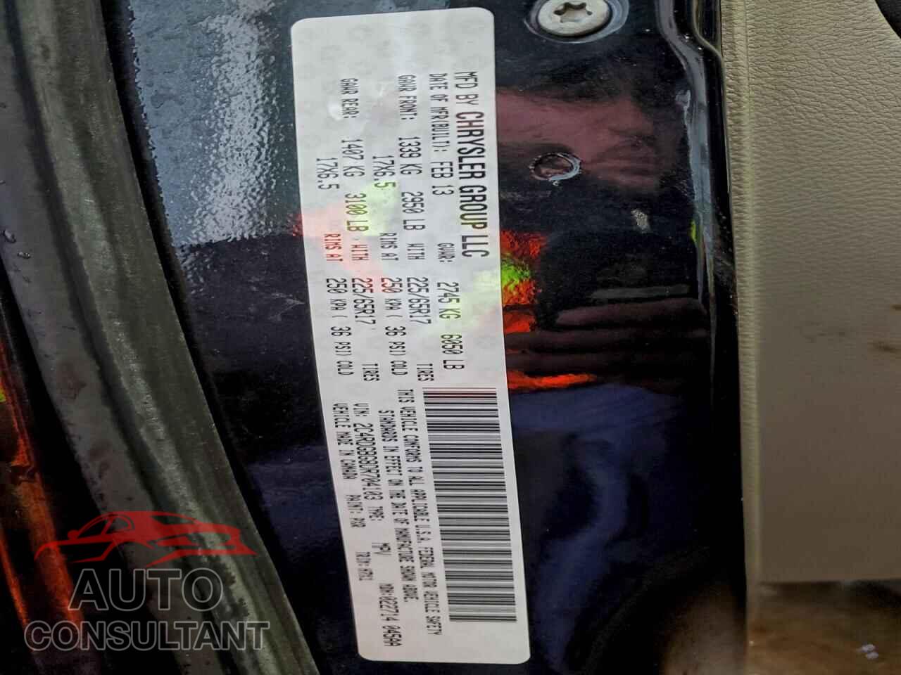 DODGE CARAVAN 2013 - 2C4RDGBG8DR704103
