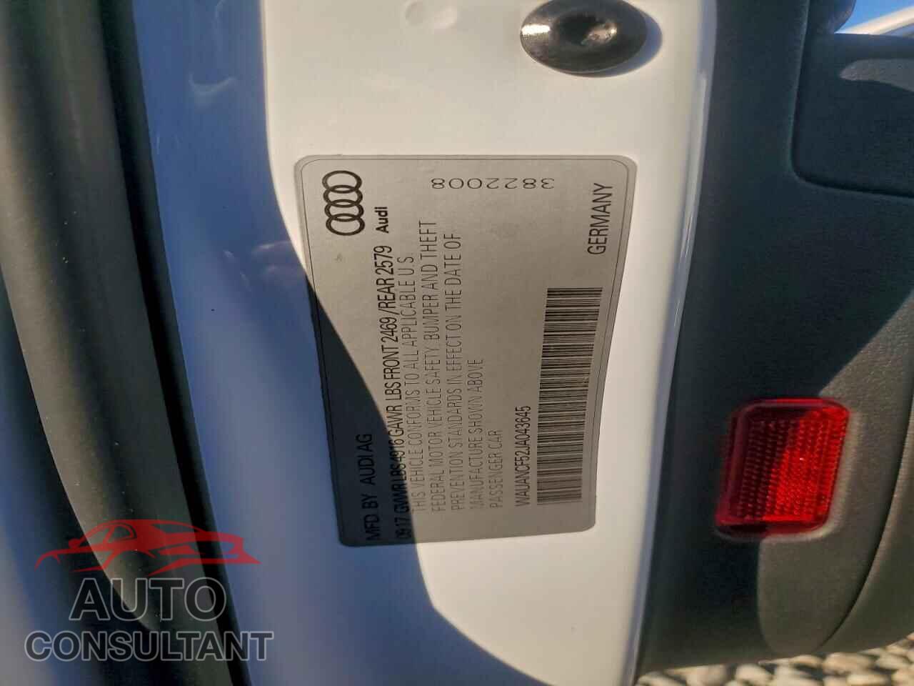 AUDI A5 2018 - WAUANCF52JA043645