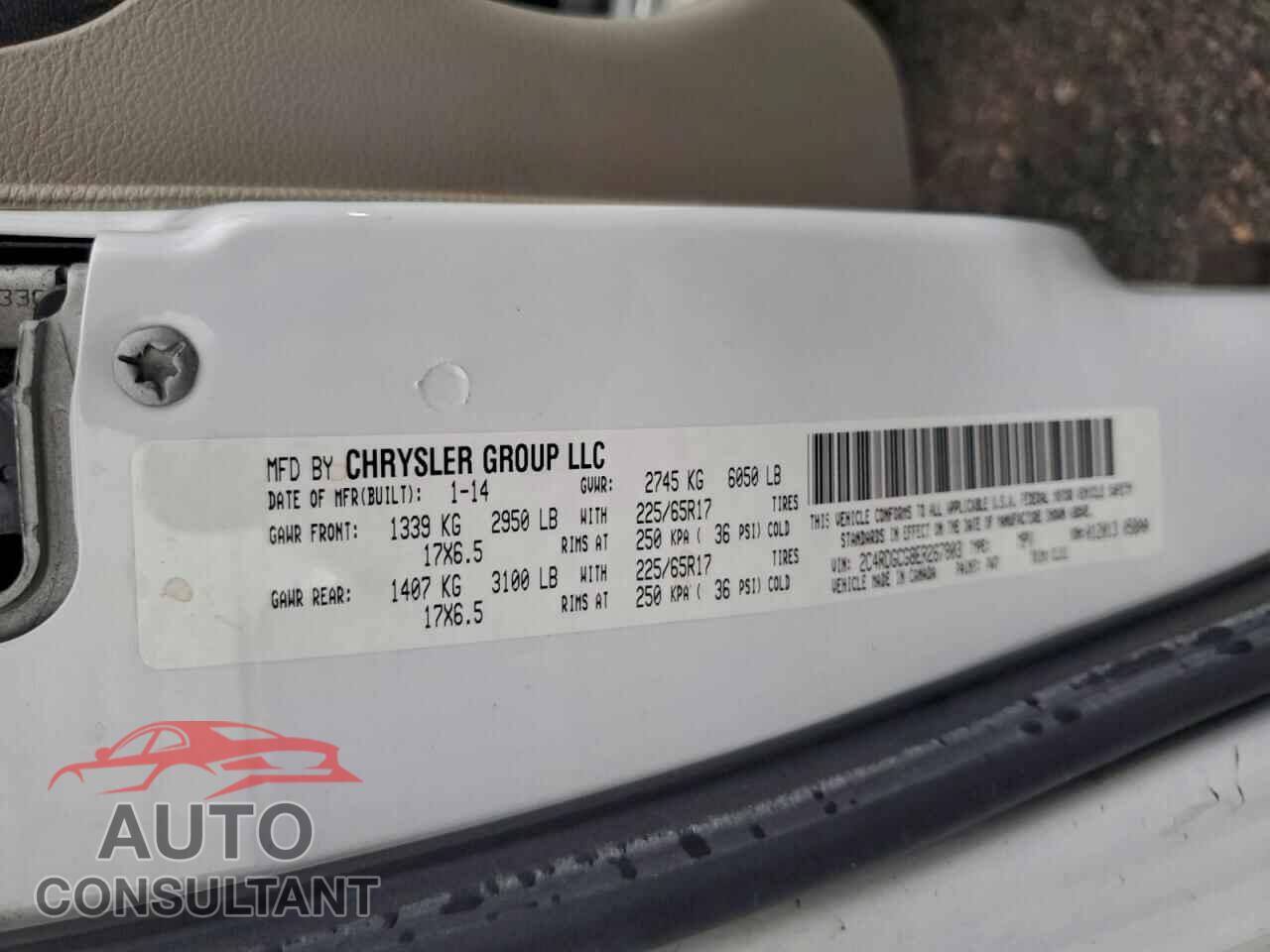 DODGE CARAVAN 2014 - 2C4RDGCG8ER267803