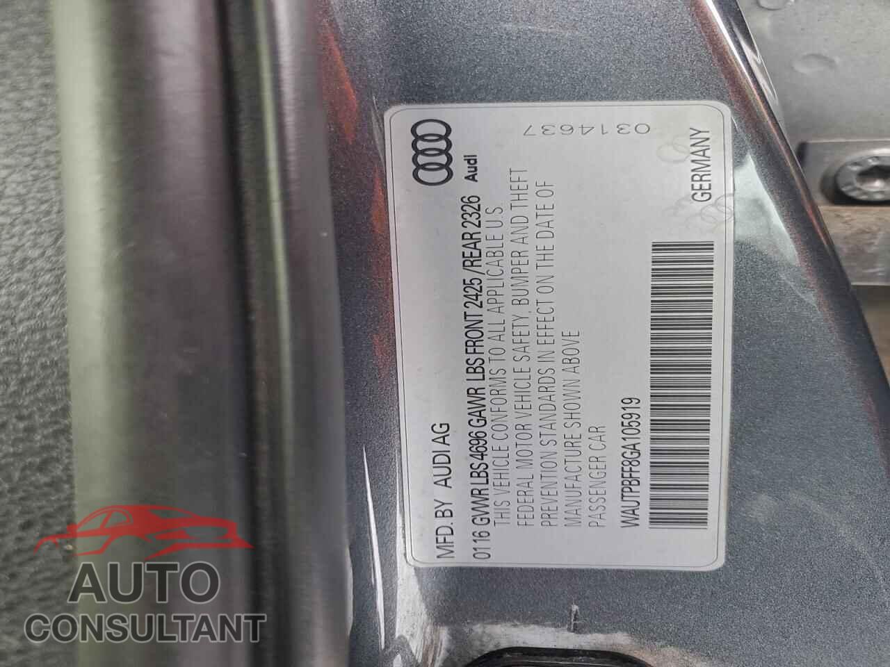 AUDI A3 2016 - WAUTPBFF8GA105919