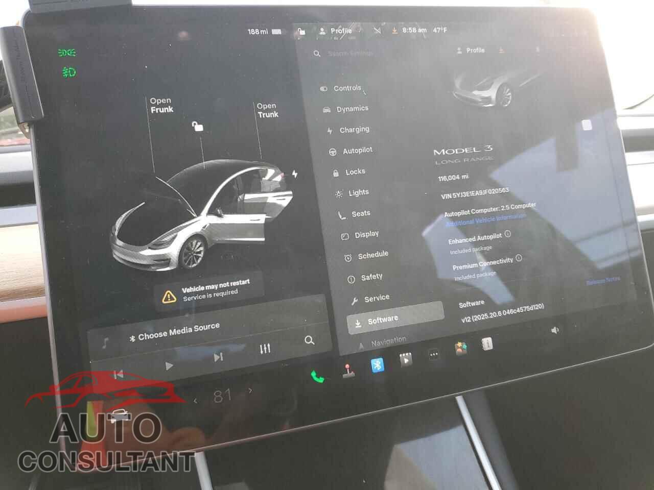 TESLA MODEL 3 2018 - 5YJ3E1EA9JF020563