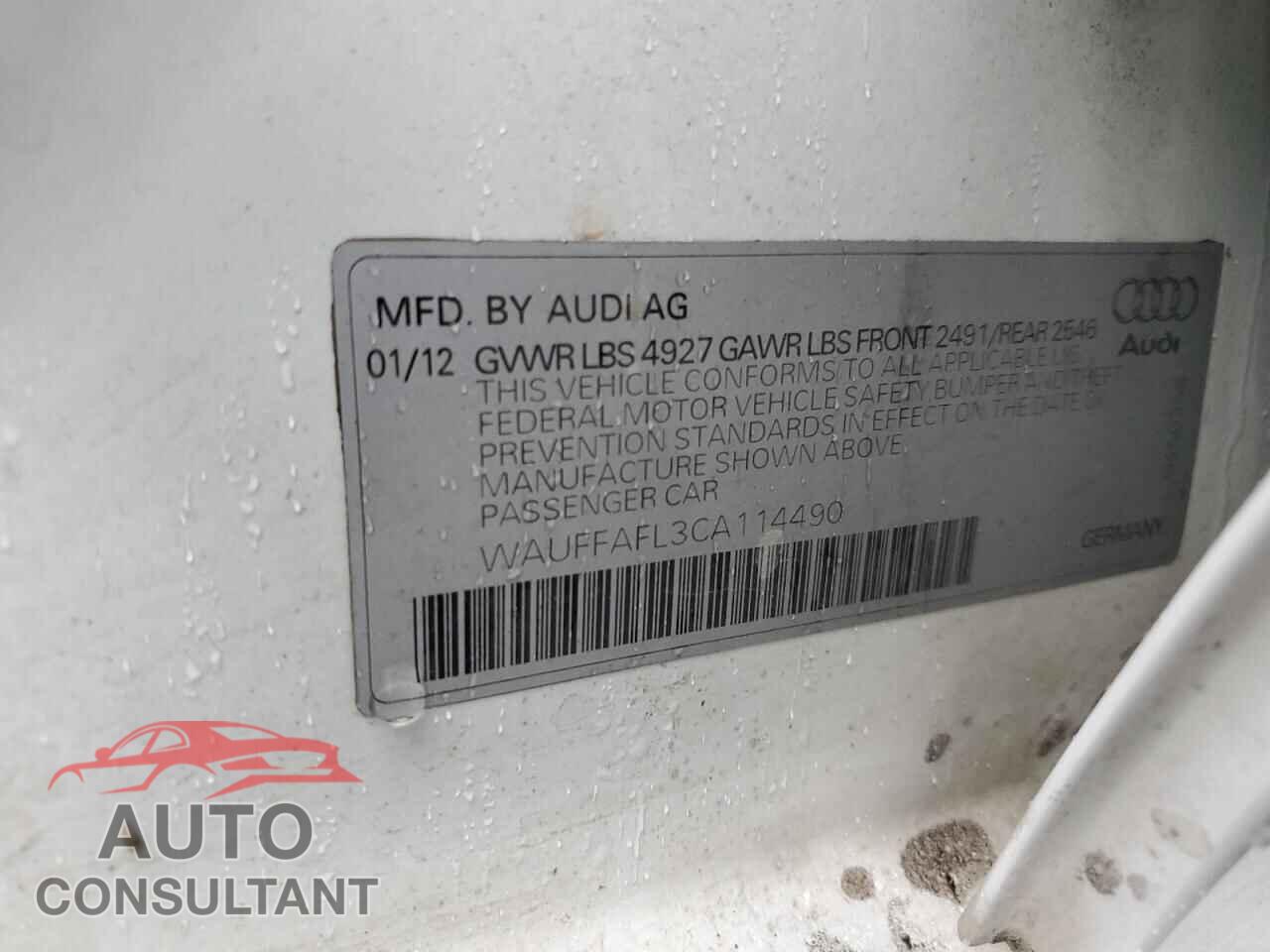 AUDI A4 2012 - WAUFFAFL3CA114490