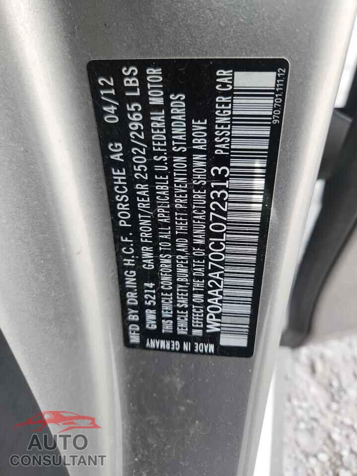 PORSCHE PANAMERA 2012 - WP0AA2A70CL072313