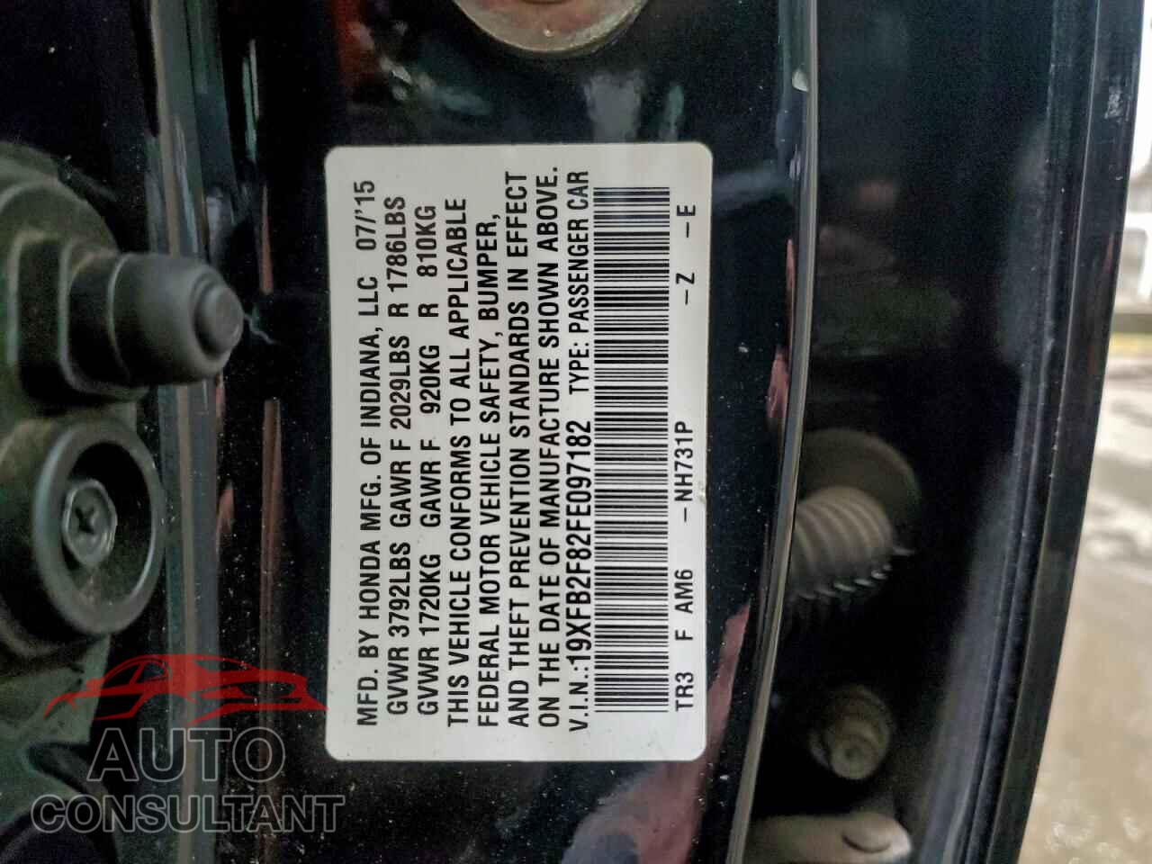 HONDA CIVIC 2015 - 19XFB2F82FE097182