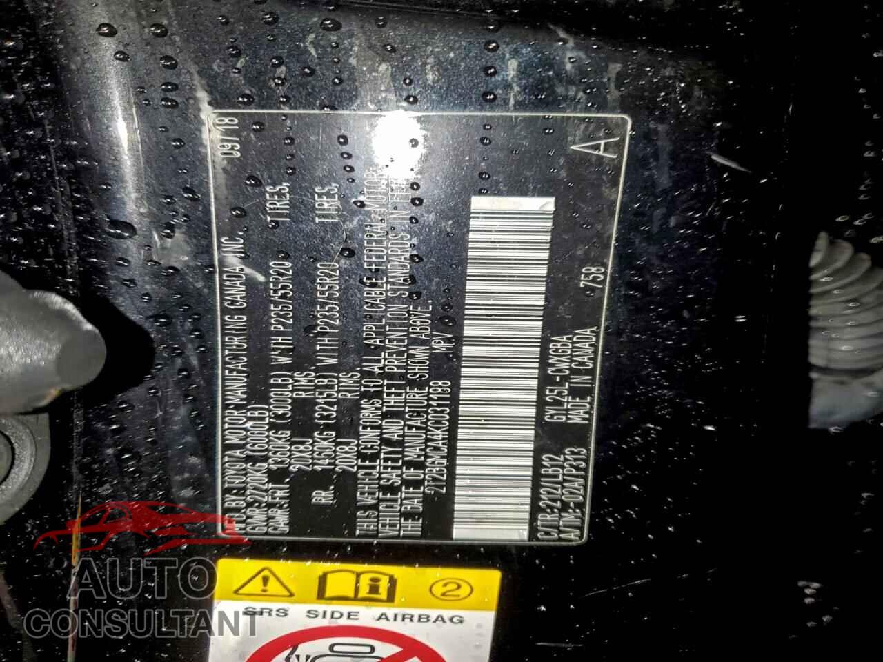 LEXUS RX450 2019 - 2T2BGMCA4KC031188