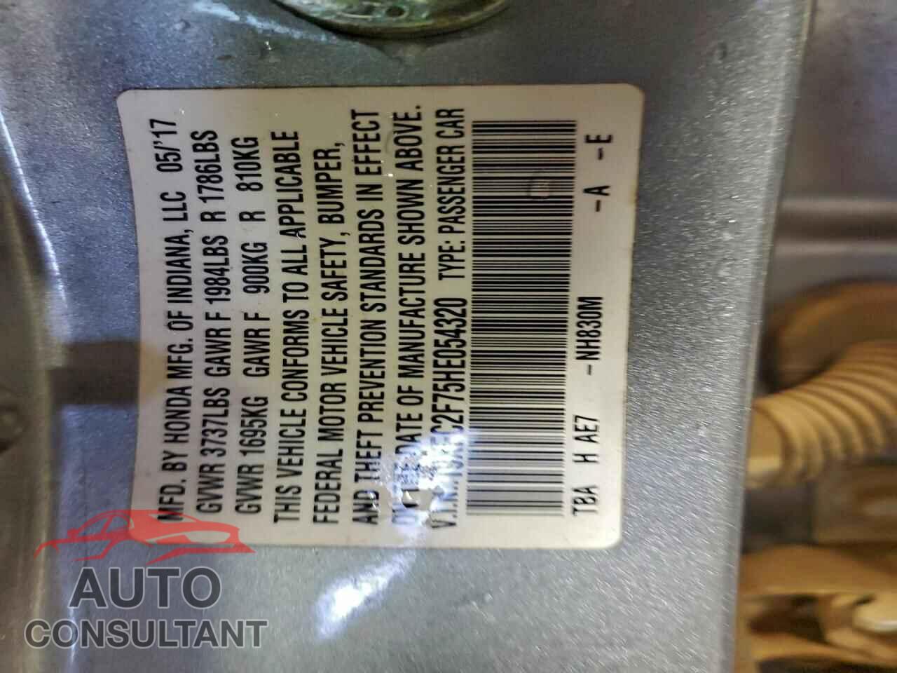 HONDA CIVIC 2017 - 19XFC2F75HE054320