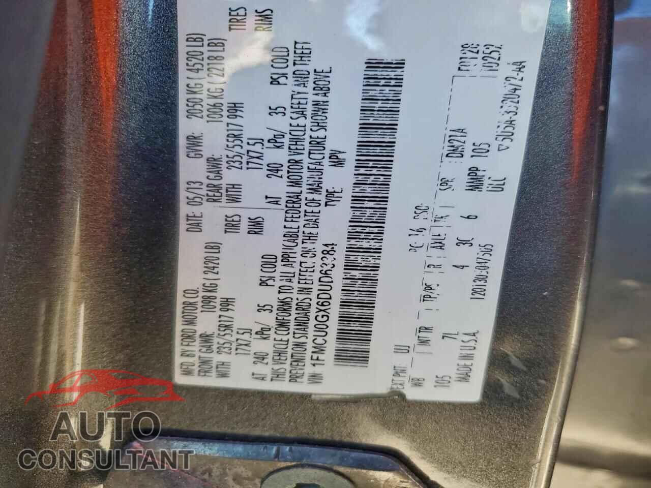 FORD ESCAPE 2013 - 1FMCU0GX6DUD63384