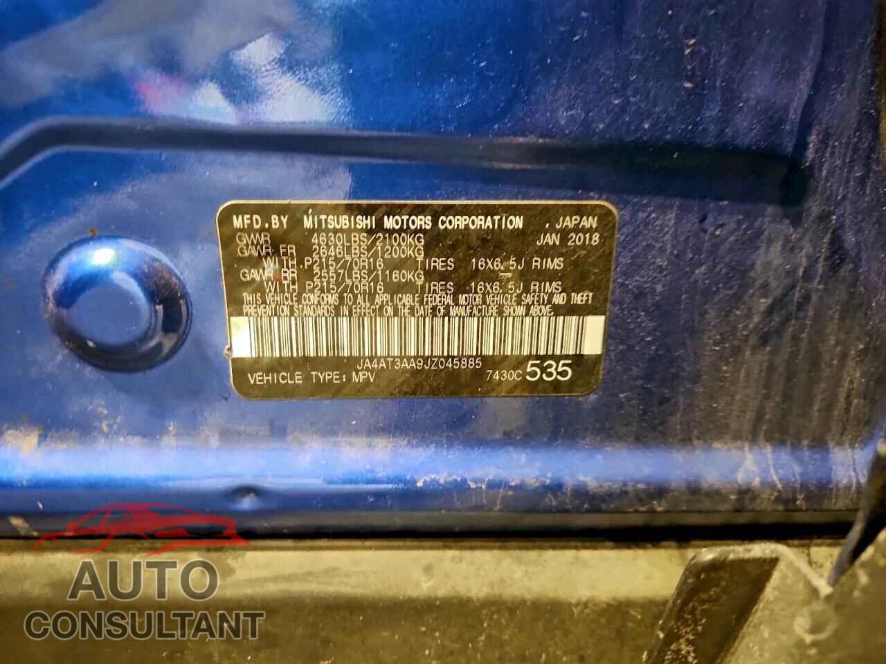 MITSUBISHI ECLIPSE 2018 - JA4AT3AA9JZ045885