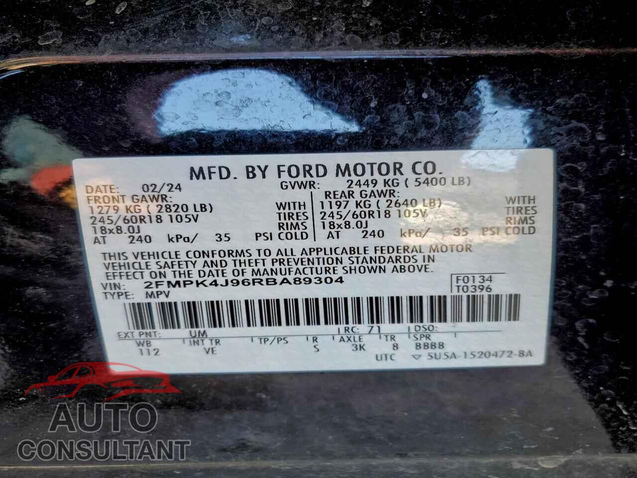 FORD EDGE 2024 - 2FMPK4J96RBA89304
