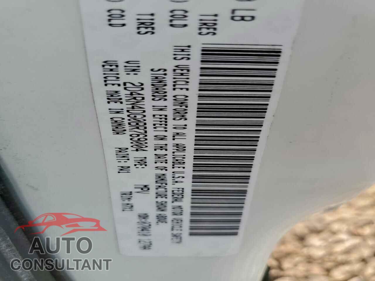 DODGE CARAVAN 2011 - 2D4RN4DG0BR769004
