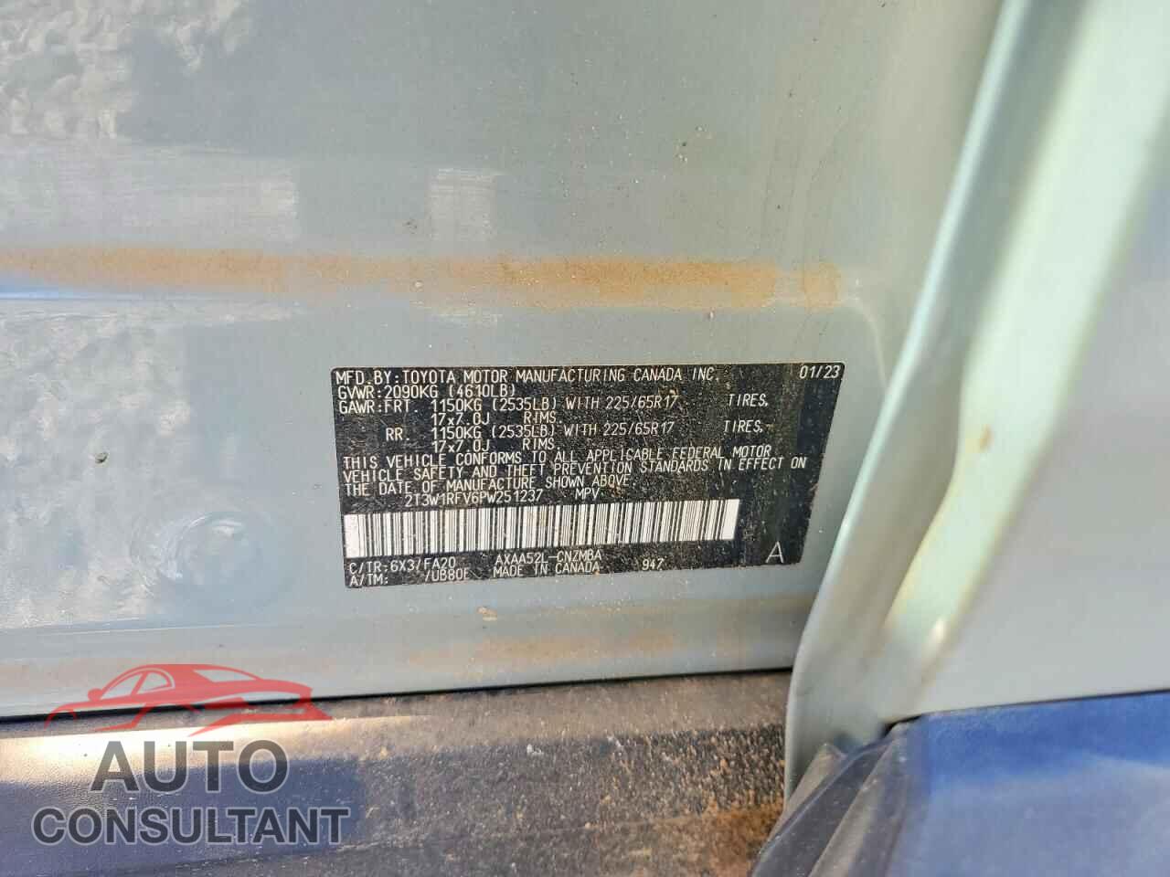 TOYOTA RAV4 2023 - 2T3W1RFV6PW251237