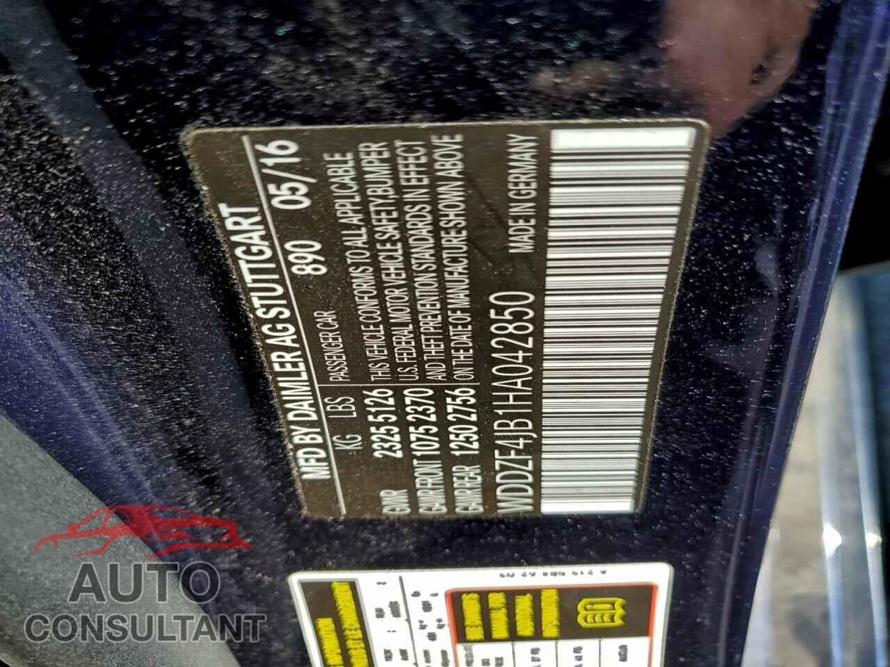 MERCEDES-BENZ E-CLASS 2017 - WDDZF4JB1HA042850
