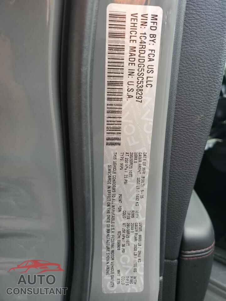 DODGE DURANGO 2025 - 1C4RDJDG5SC538297