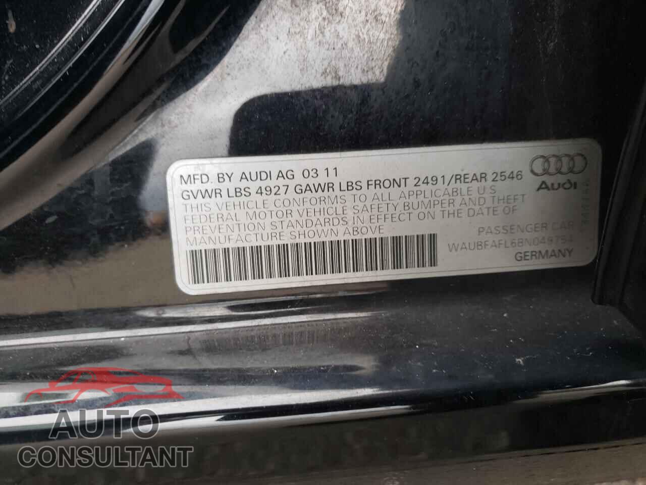 AUDI A4 2011 - WAUBFAFL6BN049754