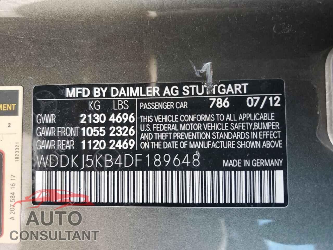 MERCEDES-BENZ E-CLASS 2013 - WDDKJ5KB4DF189648