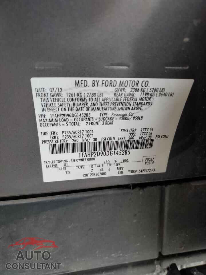FORD TAURUS 2013 - 1FAHP2D90DG145285
