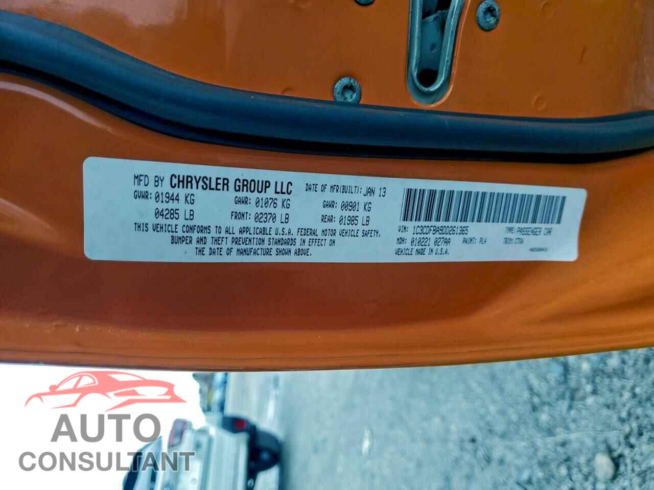 DODGE DART 2013 - 1C3CDFBA9DD261365