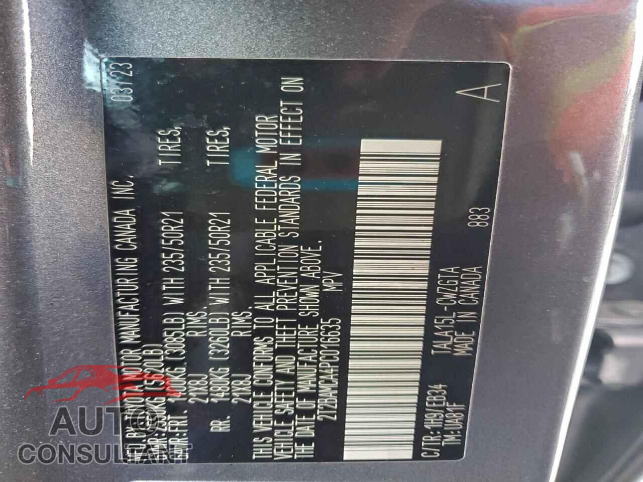 LEXUS RX350 2023 - 2T2BAMCA4PC016635