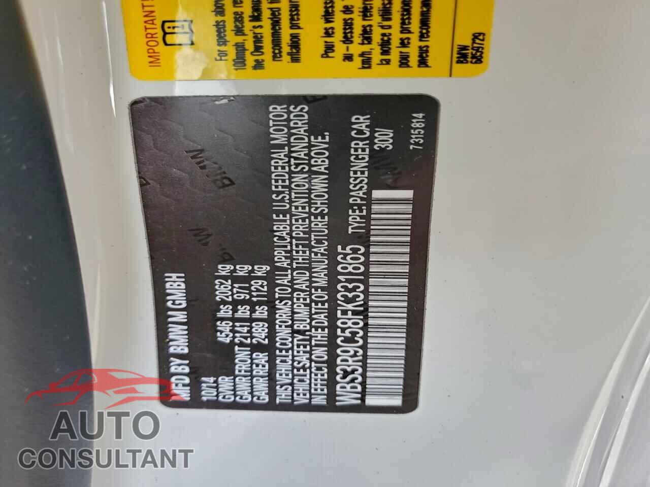 BMW M4 2015 - WBS3R9C58FK331865