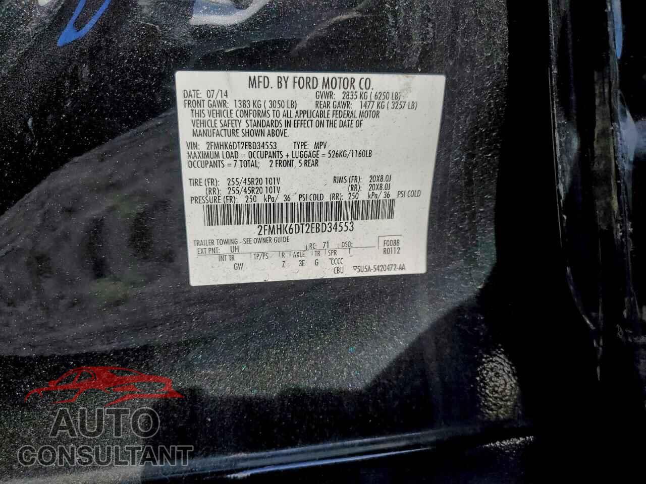 FORD FLEX 2014 - 2FMHK6DT2EBD34553