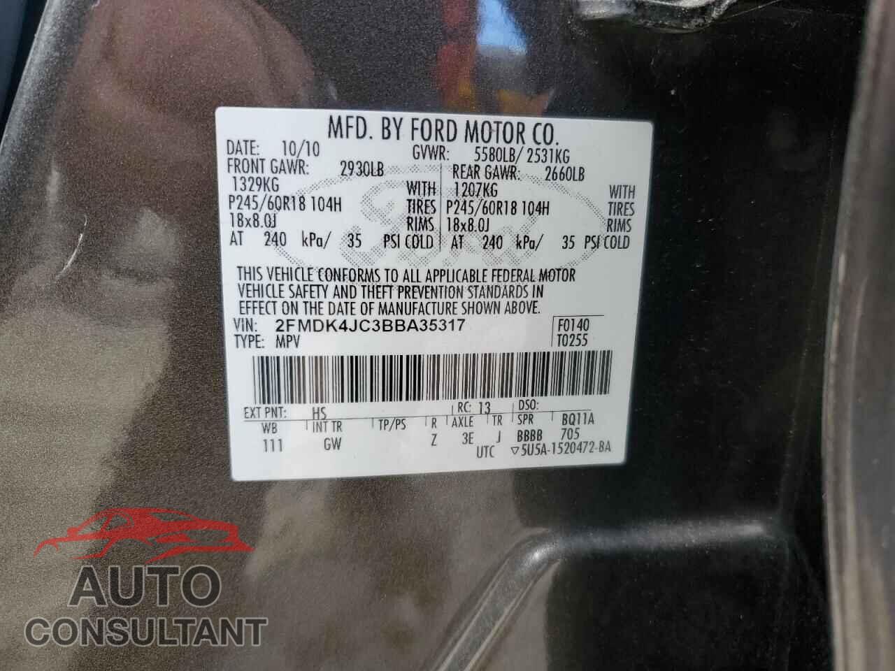 FORD EDGE 2011 - 2FMDK4JC3BBA35317