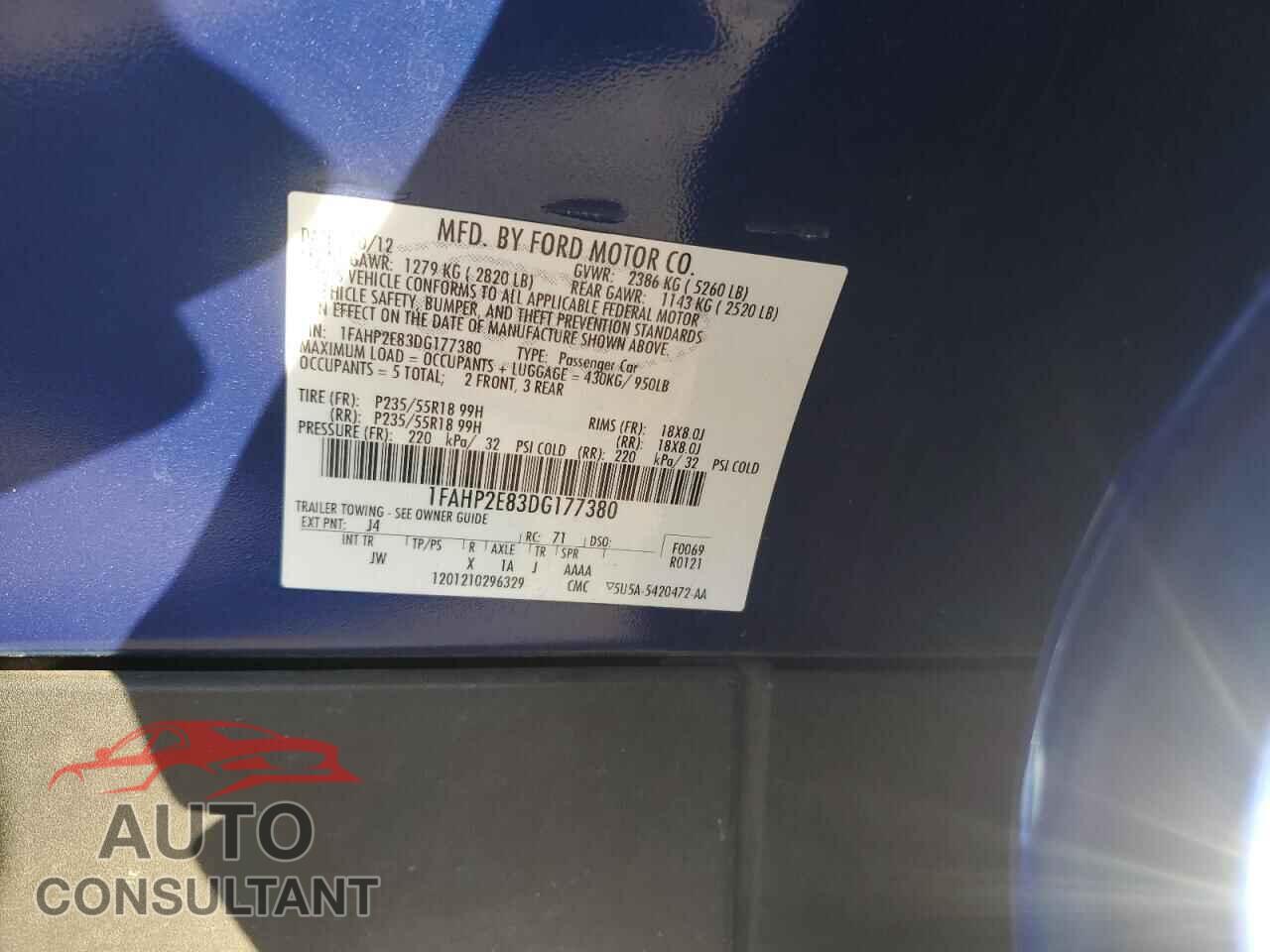 FORD TAURUS 2013 - 1FAHP2E83DG177380