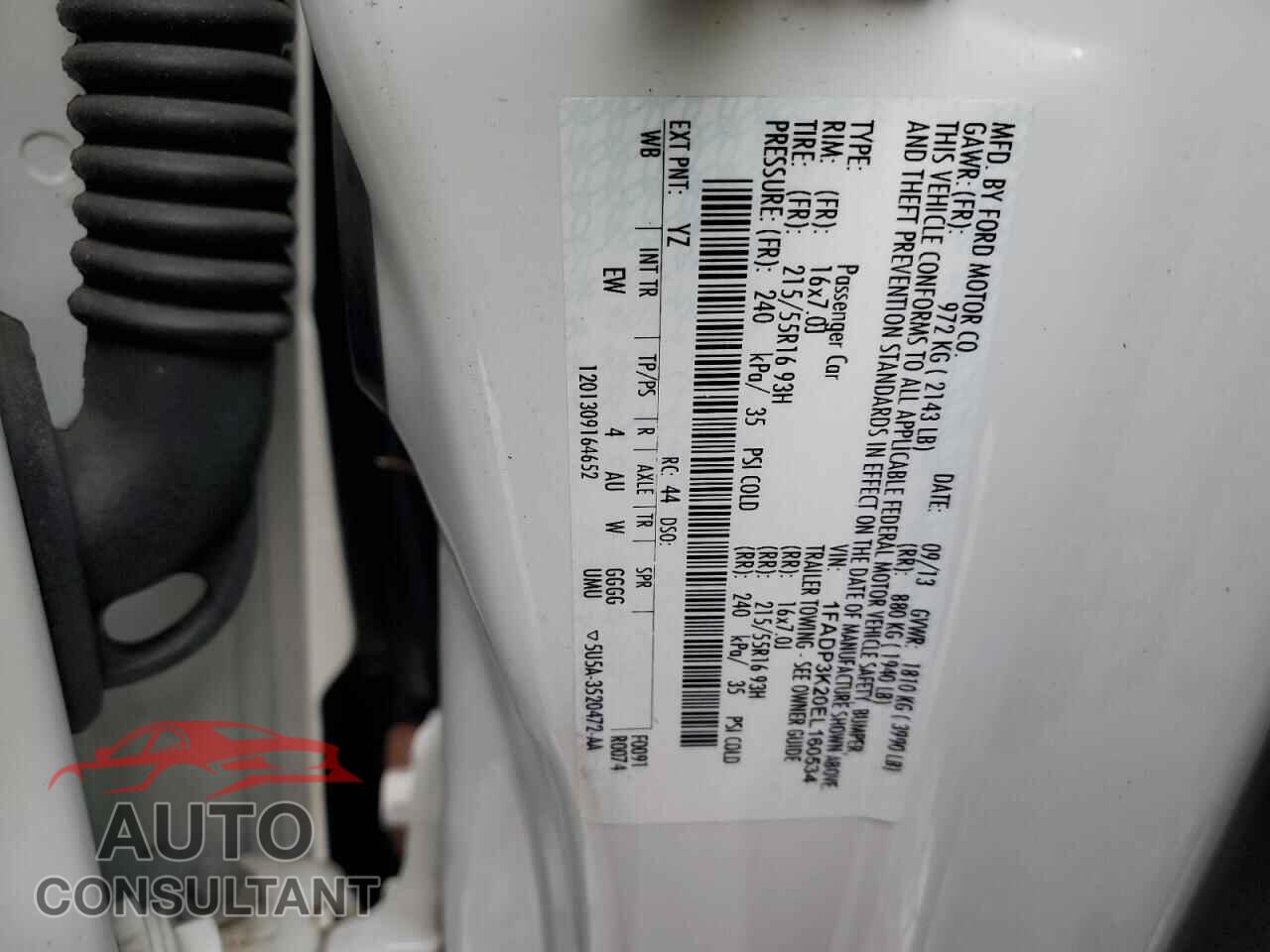 FORD FOCUS 2014 - 1FADP3K20EL160534