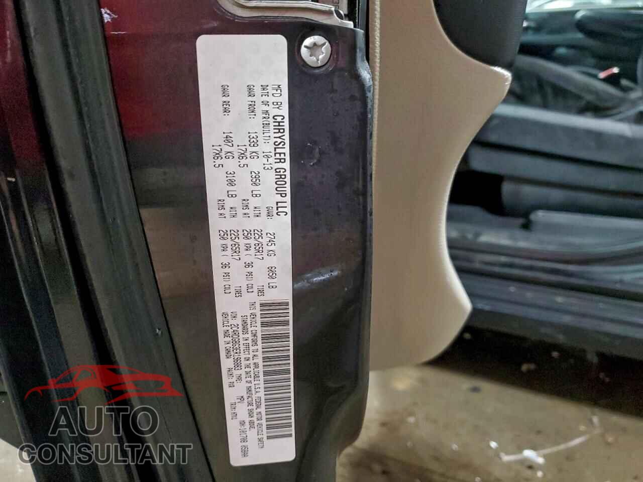 DODGE CARAVAN 2014 - 2C4RDGBG3ER196883