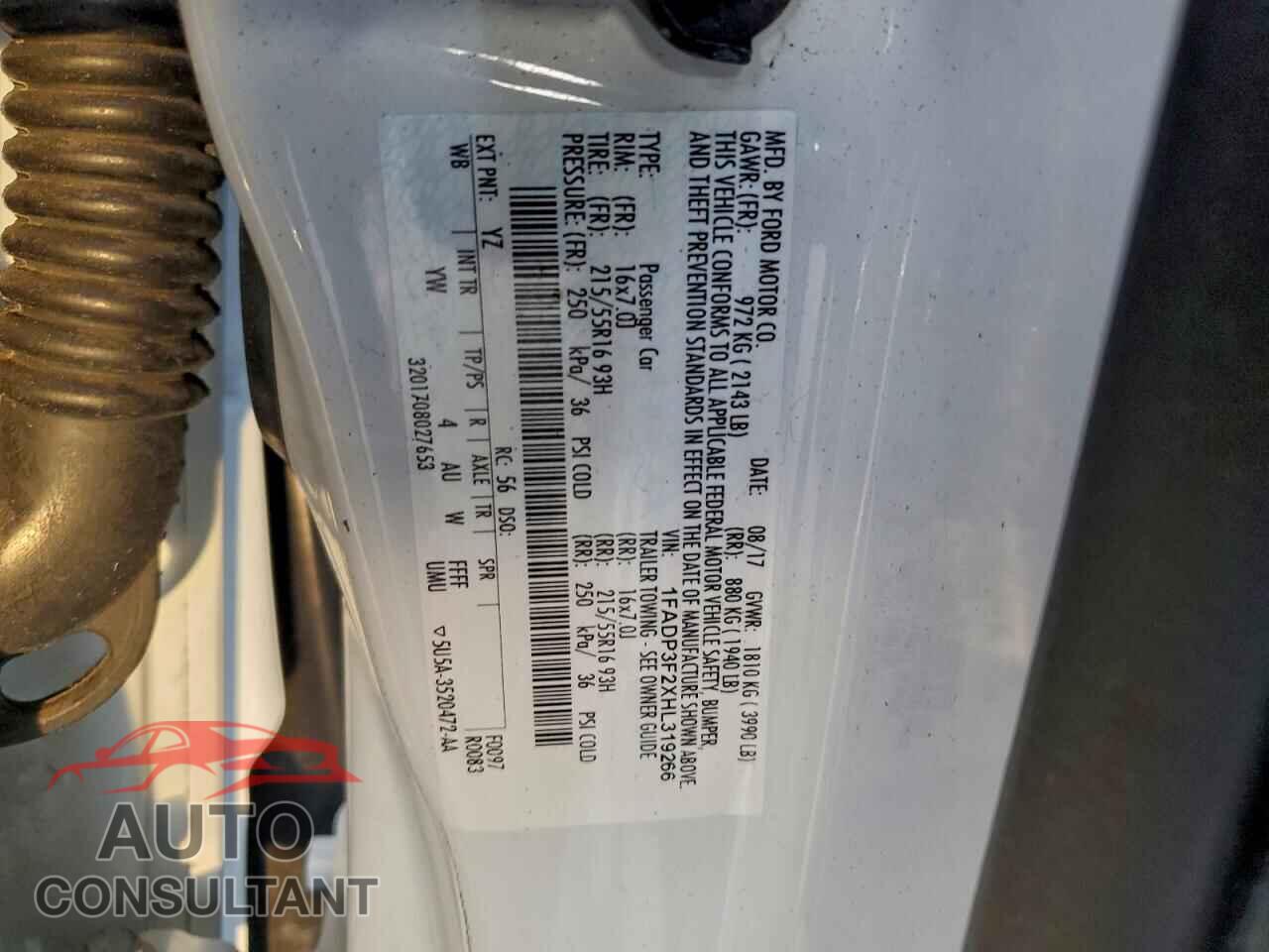 FORD FOCUS 2017 - 1FADP3F2XHL319266