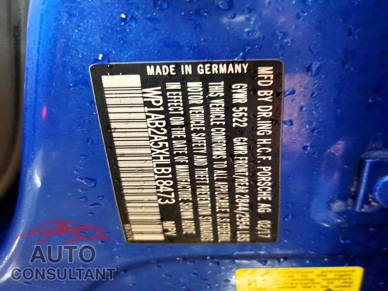 PORSCHE MACAN 2017 - WP1AB2A5XHLB18473