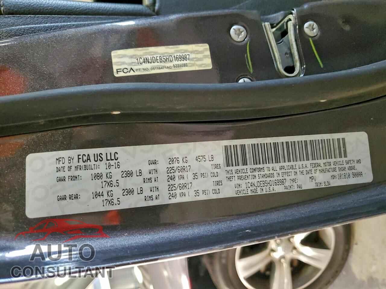 JEEP COMPASS 2017 - 1C4NJDEB5HD169987