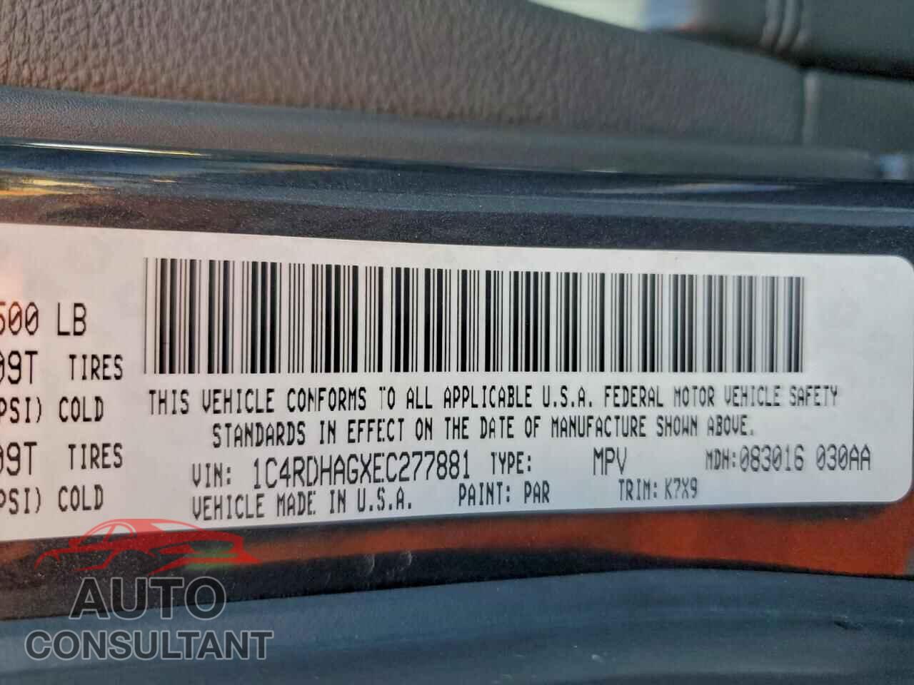 DODGE DURANGO 2014 - 1C4RDHAGXEC277881