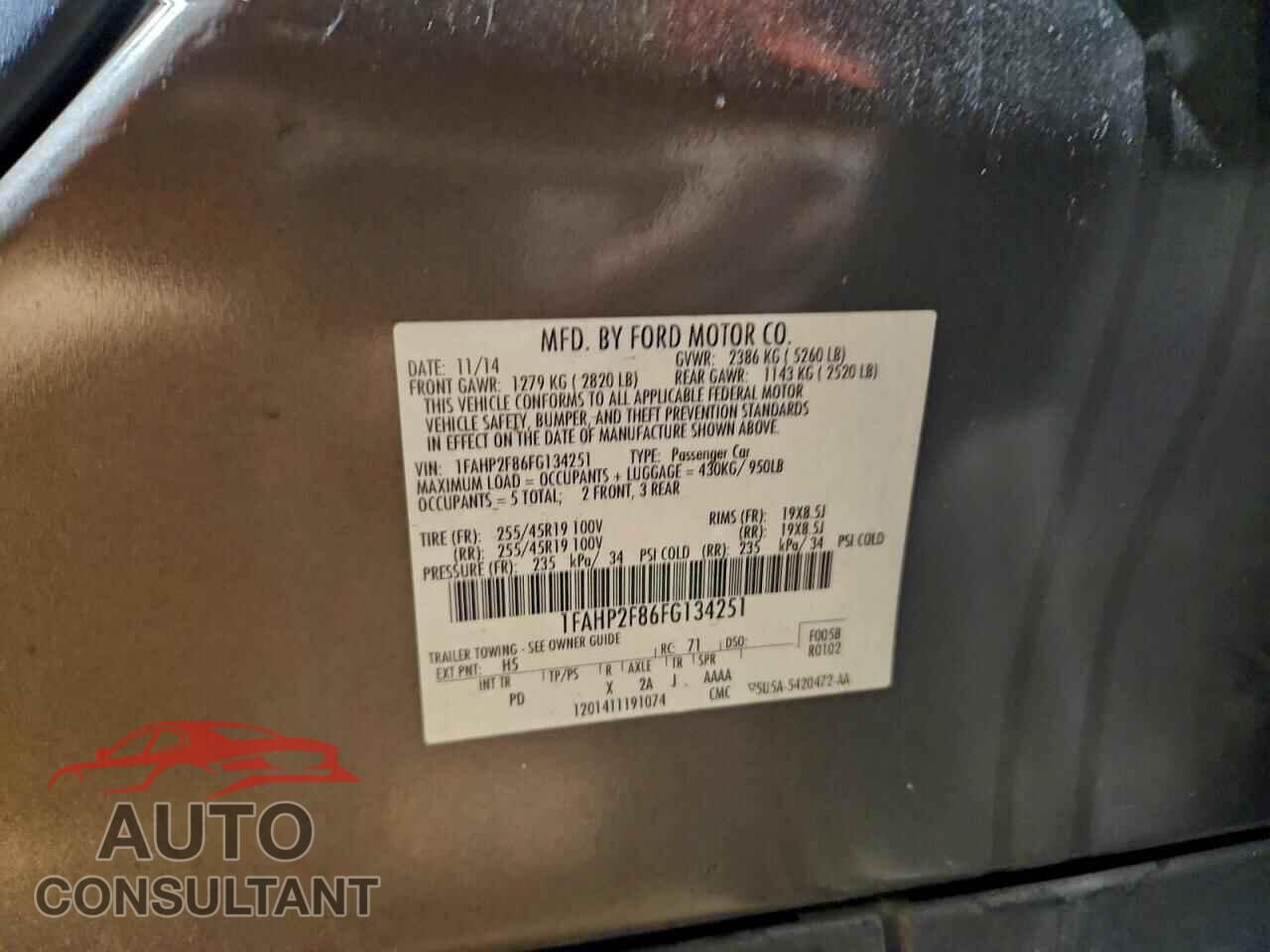 FORD TAURUS 2015 - 1FAHP2F86FG134251