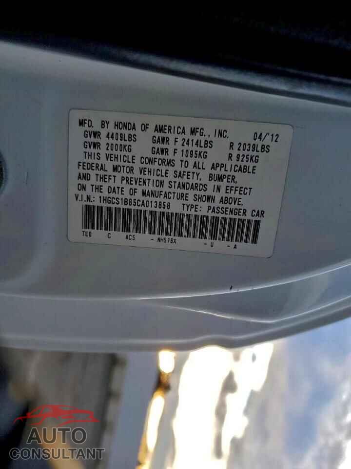 HONDA ACCORD 2012 - 1HGCS1B85CA013858