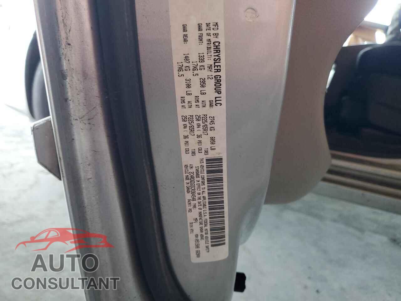 DODGE CARAVAN 2012 - 2C4RDGDG5CR364548