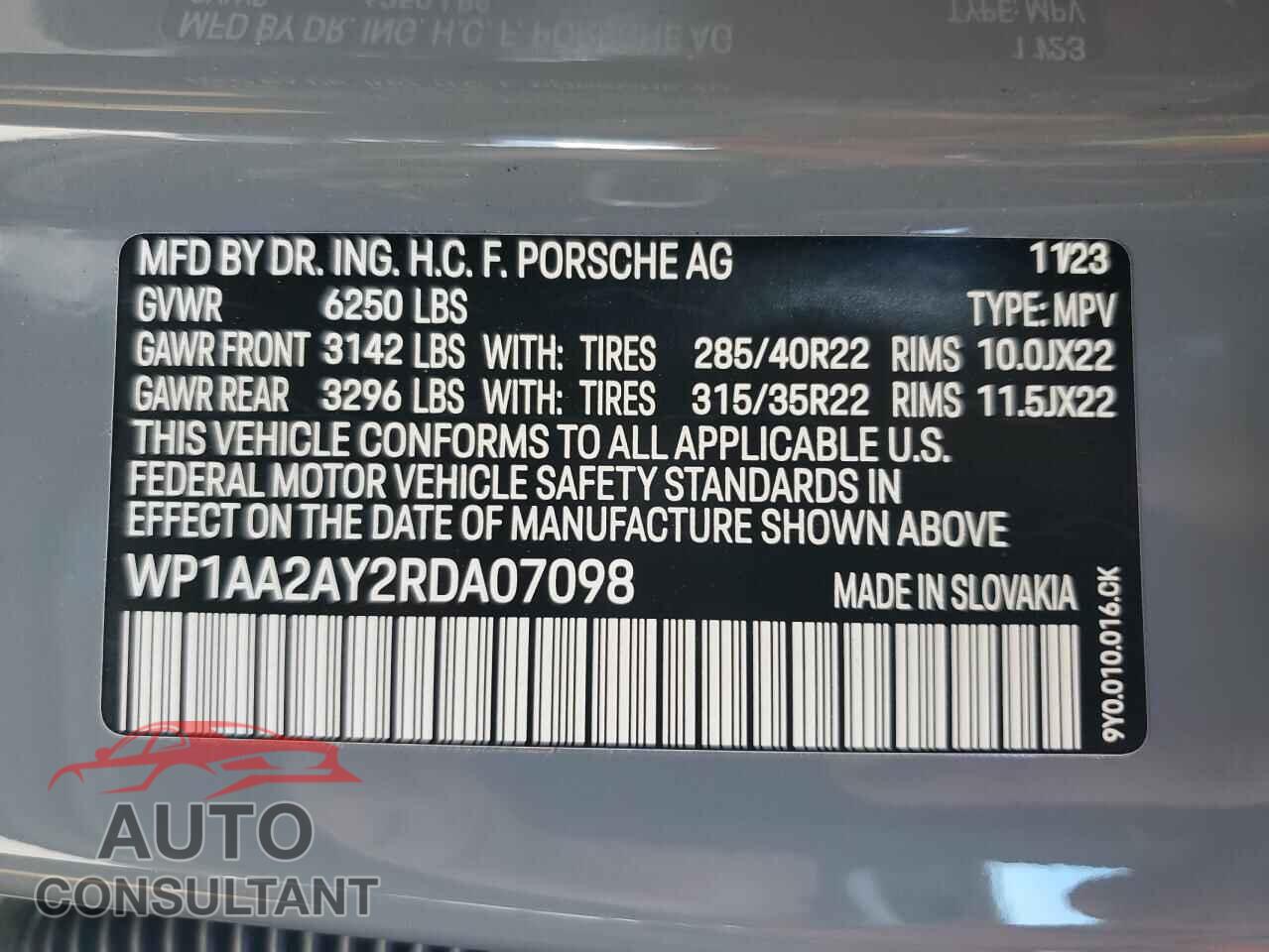 PORSCHE CAYENNE 2024 - WP1AA2AY2RDA07098